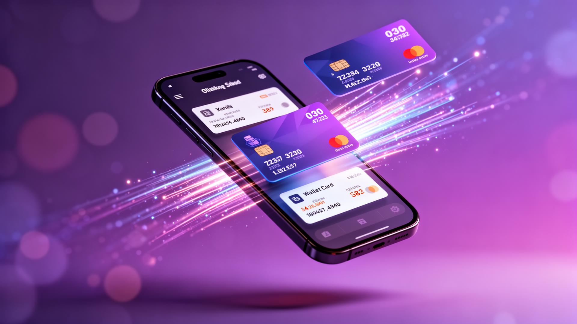 Fintech mobile banking and digital payments visualization